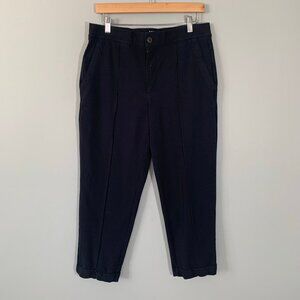 Lands' End starfish straight leg pin tuck casual career crop length pants